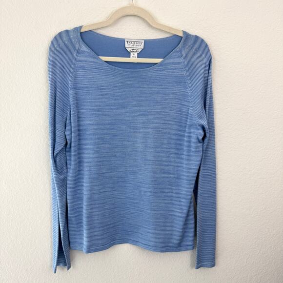 Talbots Womens Vintage Italian Yarn Sweater Size XL Pullover Cotton Rayon Blue - Picture 1 of 5